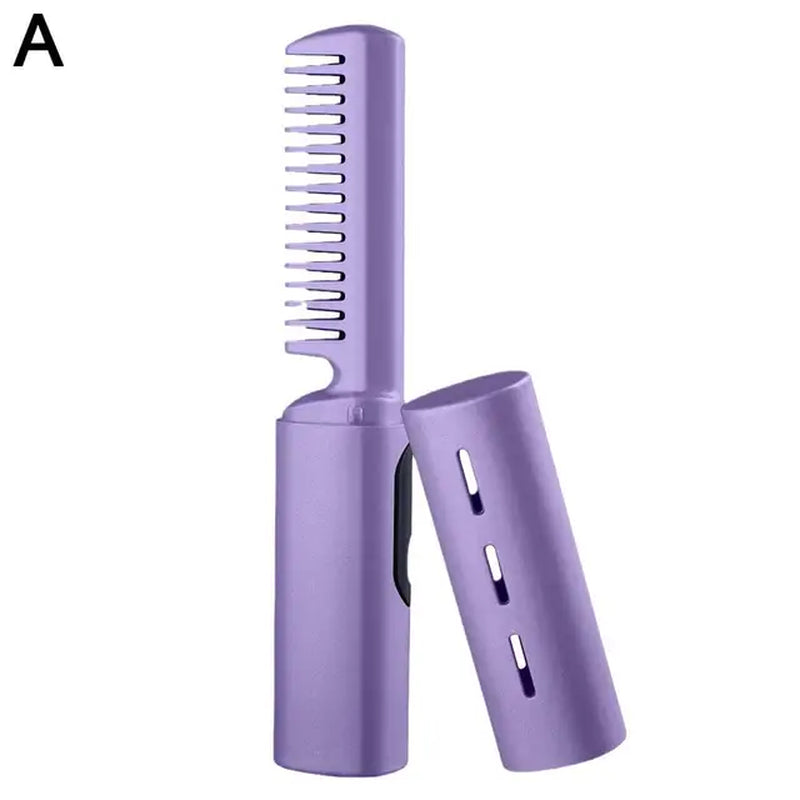 2 in 1 Lazy Hair Straightener 1500Mah Hair Hot Comb USB Rechargeable Mini Hair Straightener Fast Heating Brush Hair Styling Tool