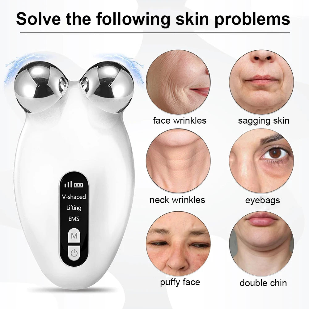 Facial Massager EMS Facial Microcurrents for Face Facial Roller Face Lifting Device Double Chin Remover EMS Face Lift Massager