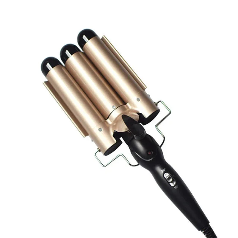 Curling Iron Wand with Lcd Temperature Display - 1 Inch Ceramic Tourmaline Triple Barrels Coating Hair Curler