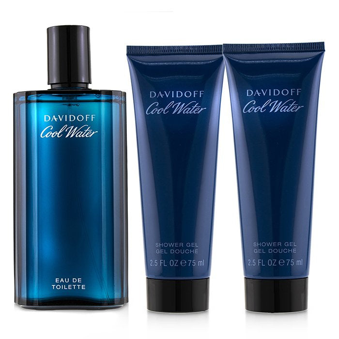 Davidoff Cool Water EDT 125ml Spray + 75ml Shower Gel + 75ml Aftershave Balm