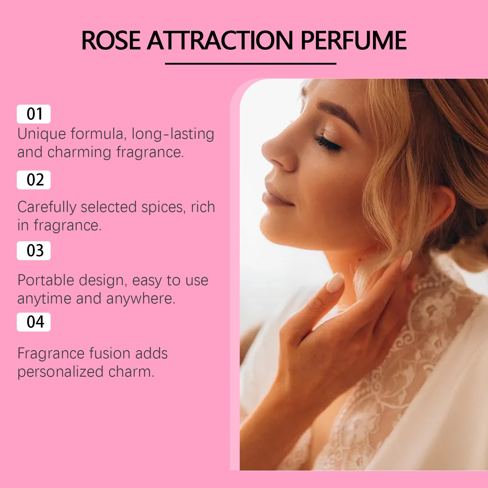 Rose Light Perfume Perfume Natural Portable Portable