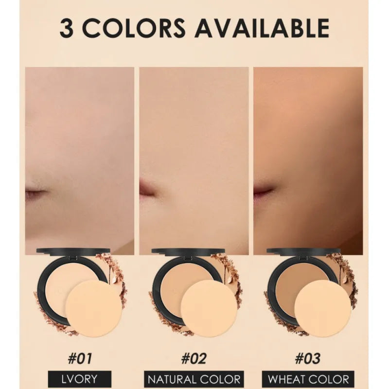 3 Colors Make up Face Powder Brighten Oil-Control Nude Makeup Pressed Powder Foundation Makeup Base Cosmetics