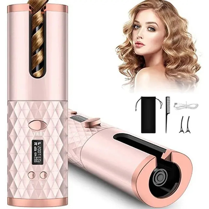 USB Auto Rotate Ceramic Hair Curler Portable Auto Curler LED Display Temperature Professional Curler Automatic Curlin Iron Curls