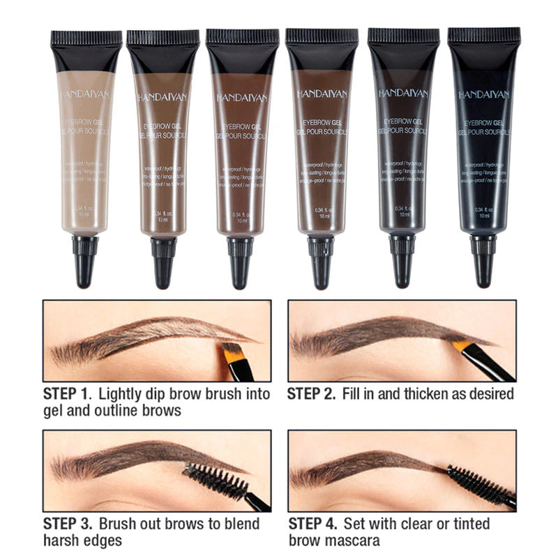 Eyebrow Makeup Henna Gel Black Brown Waterproof Durable Liquid Tint Brush Sets Tattoo Paint Kit Cream Enhancer Dye Cosmetic Tool