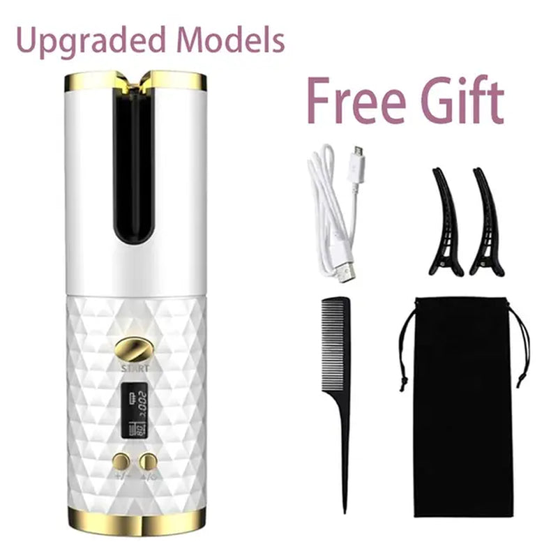 USB Auto Rotate Ceramic Hair Curler Portable Auto Curler LED Display Temperature Professional Curler Automatic Curlin Iron Curls