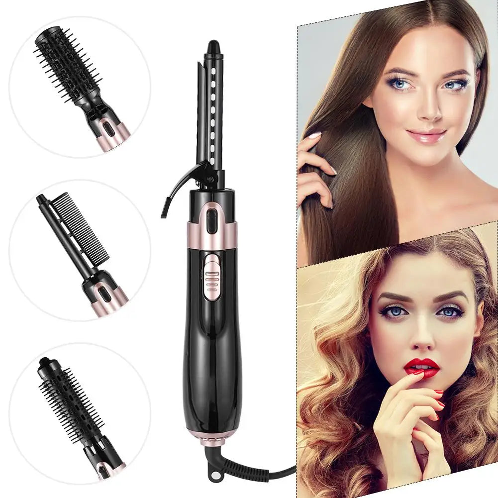 4 in 1 Hot Hair Dryer Brush Electric Hot Air Comb Multifunction Hair Curler Straightener Curler Hair Dryer Negative Ion