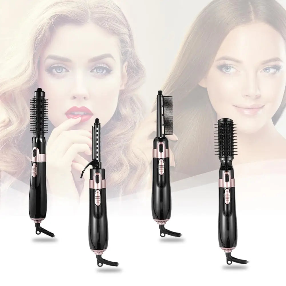 4 in 1 Hot Hair Dryer Brush Electric Hot Air Comb Multifunction Hair Curler Straightener Curler Hair Dryer Negative Ion