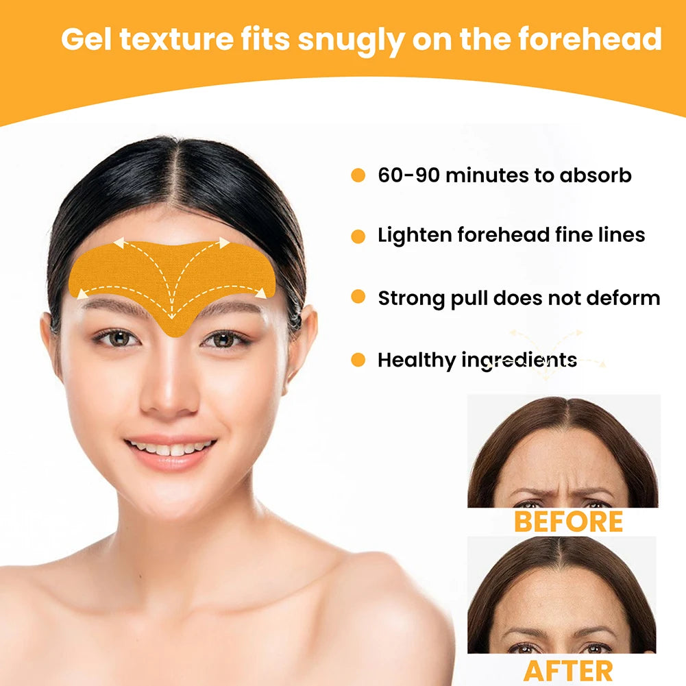 10Pcs Forehead Wrinkle Patches Facial Patches Natural Forehead Line Removal Gel Patch anti Wrinkles Lifting Face Skin Care