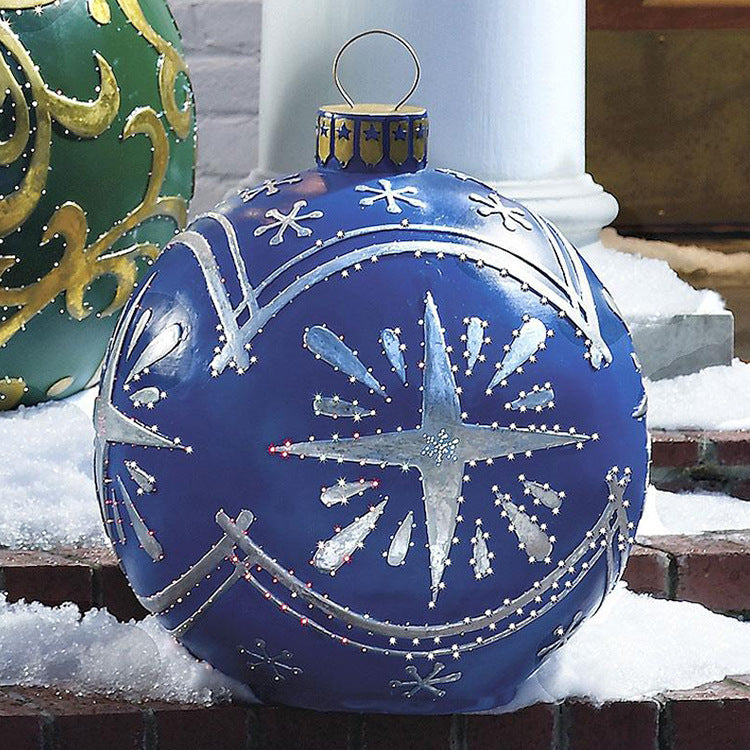 Christmas Ornament Ball Outdoor Pvc 60CM Inflatable Decorated Ball PVC Giant Big Large Balls Xmas Tree Decorations Toy Ball