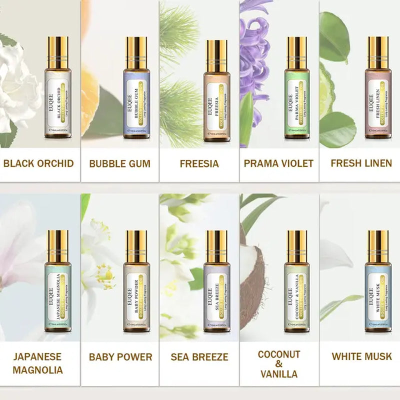 10 Bottles Women Fragrance Oil Gift Set Bubble Gum Jadore White Musk 10Ml Roller Fragrance Oil for Diffuser Top Selling