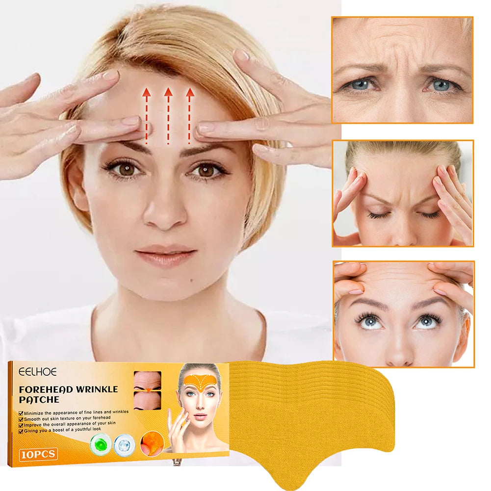 10Pcs Forehead Wrinkle Patches Facial Patches Natural Forehead Line Removal Gel Patch anti Wrinkles Lifting Face Skin Care