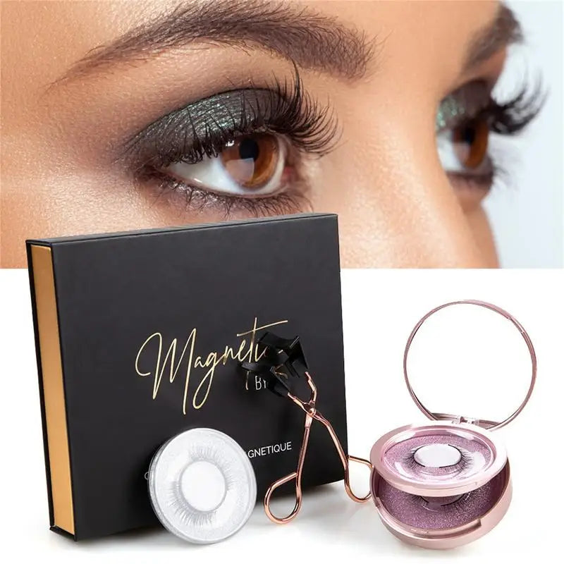 6Pcs/Set Natural Look Magnetic Eyelashes Kit with Applicator No Glue Needed Eye Lashes Extension for Bigger and Brighter Eyes