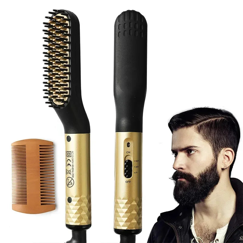 Professional Hair Comb Brush Beard Straightener Multifunctional Hair Straightening Comb Hair Curler Fast Heating Styling Tools