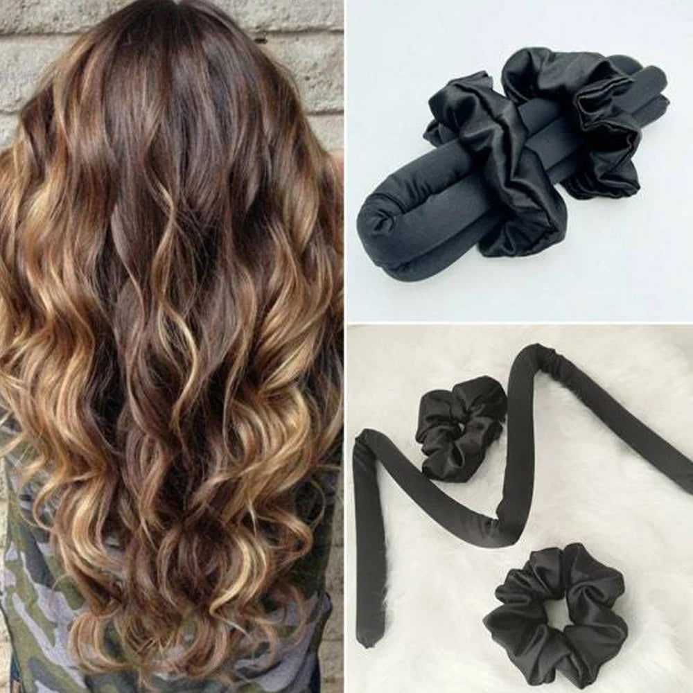 Slik Satin Heatless Hair Curler Headbands Women Lazy Hair Curler Wrap Curling Ribbon Girls Scrunchies Headwear Hair Accessories