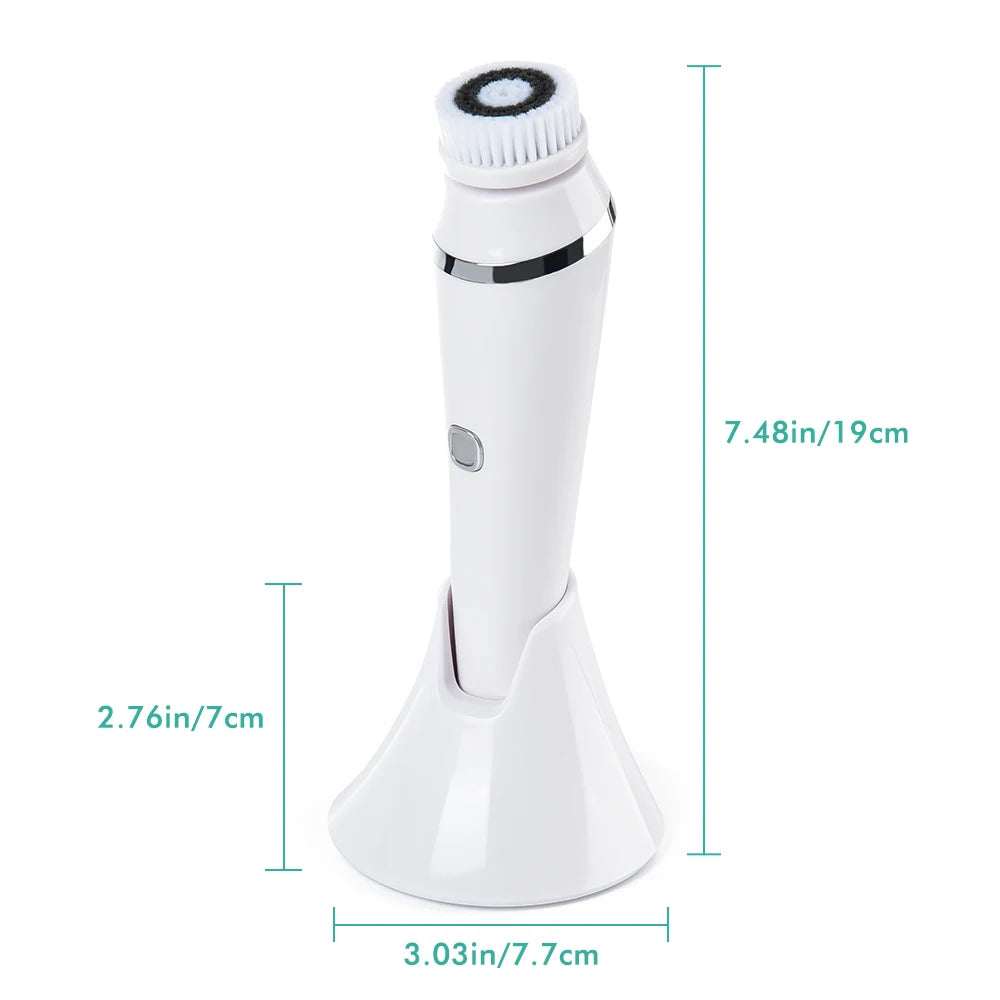 4 in 1 Facial Cleansing Brush Rechargeable Electric Waterproof Spin Exfoliating Wash Face Scrub Cleaner Kit Skin Care Machine