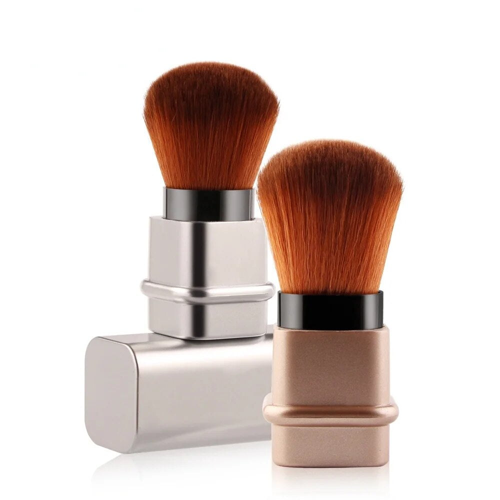 1 Piece Loose Powder Foundation Makeup Brush Mini Retractable Portable Blush Brush Makeup Brush with Cover Foundation Makeup Too