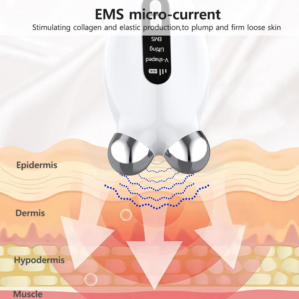 Facial Massager EMS Facial Microcurrents for Face Facial Roller Face Lifting Device Double Chin Remover EMS Face Lift Massager