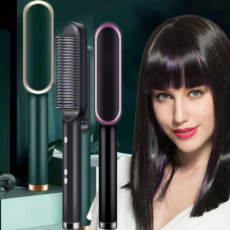 Hair Straightener and Curler Proffesional Hair Straightener Machine Brush Ceramic Dry Wet Thermostatic Hair Curling Tools