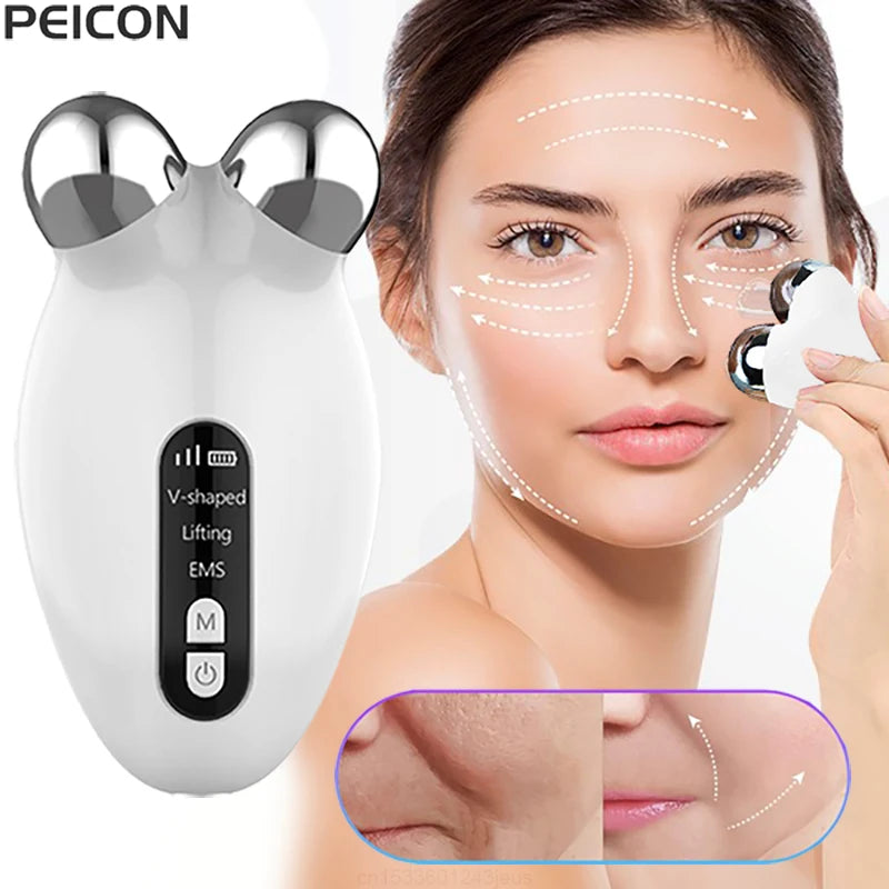 Facial Massager EMS Facial Microcurrents for Face Facial Roller Face Lifting Device Double Chin Remover EMS Face Lift Massager