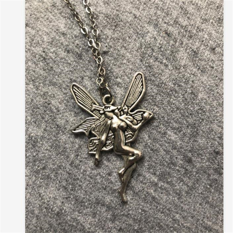 Stainless Steel Chain Fashion Retro Butterfly Elf Necklace Women