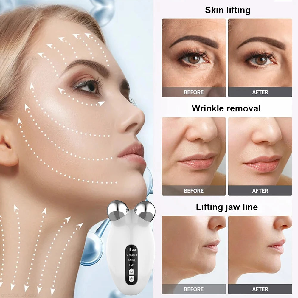 Facial Massager EMS Facial Microcurrents for Face Facial Roller Face Lifting Device Double Chin Remover EMS Face Lift Massager