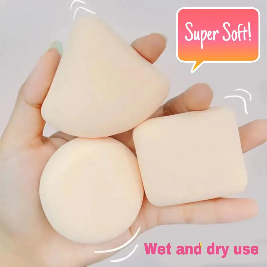 Cutton Candy Cosmetic Puff Set Soft Makeup Sponge Blender Women Makeup Sponge Female Makeup Tools and Instruments Wet and Dry