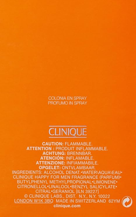 Clinique Happy Mens 100ml Cologne Spray