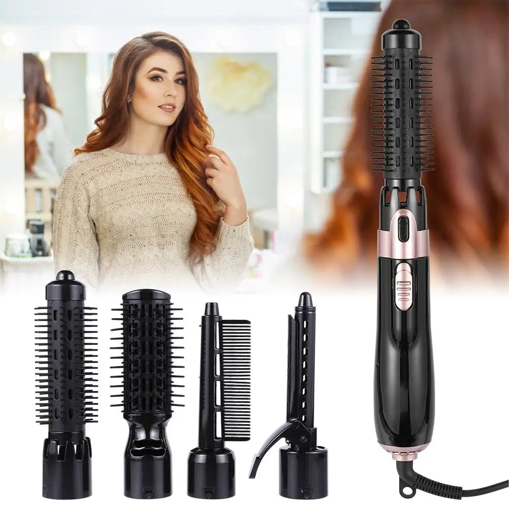 4 in 1 Hot Hair Dryer Brush Electric Hot Air Comb Multifunction Hair Curler Straightener Curler Hair Dryer Negative Ion