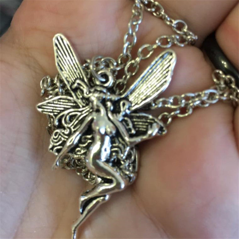 Stainless Steel Chain Fashion Retro Butterfly Elf Necklace Women