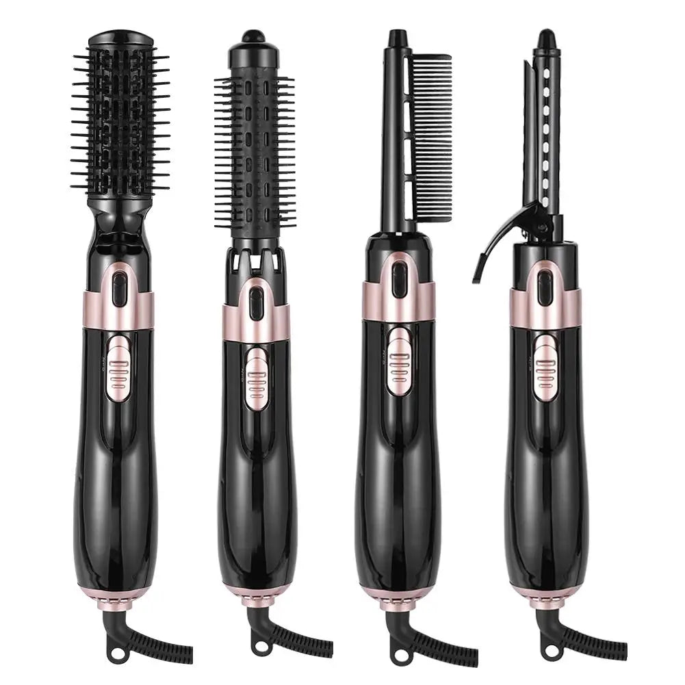 4 in 1 Hot Hair Dryer Brush Electric Hot Air Comb Multifunction Hair Curler Straightener Curler Hair Dryer Negative Ion