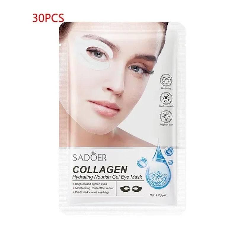 30Pcs Collagen Eye Mask Improve Dark Circles and Wrinkles Moisturize and Wrinkle Resistant Eye Mask Skincare Products Eye Patch