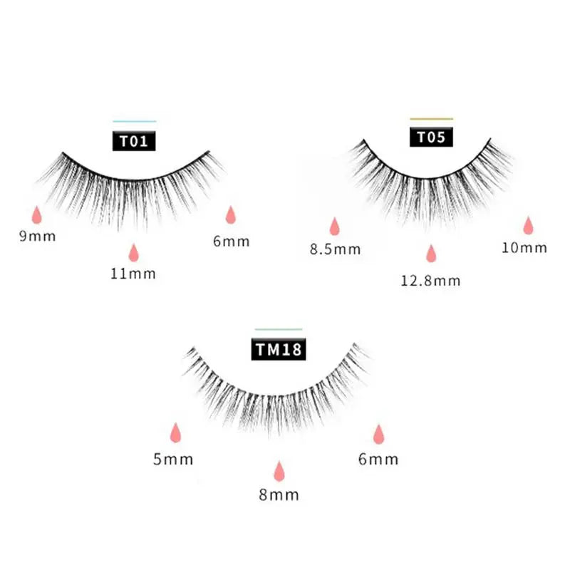 6Pcs/Set Natural Look Magnetic Eyelashes Kit with Applicator No Glue Needed Eye Lashes Extension for Bigger and Brighter Eyes