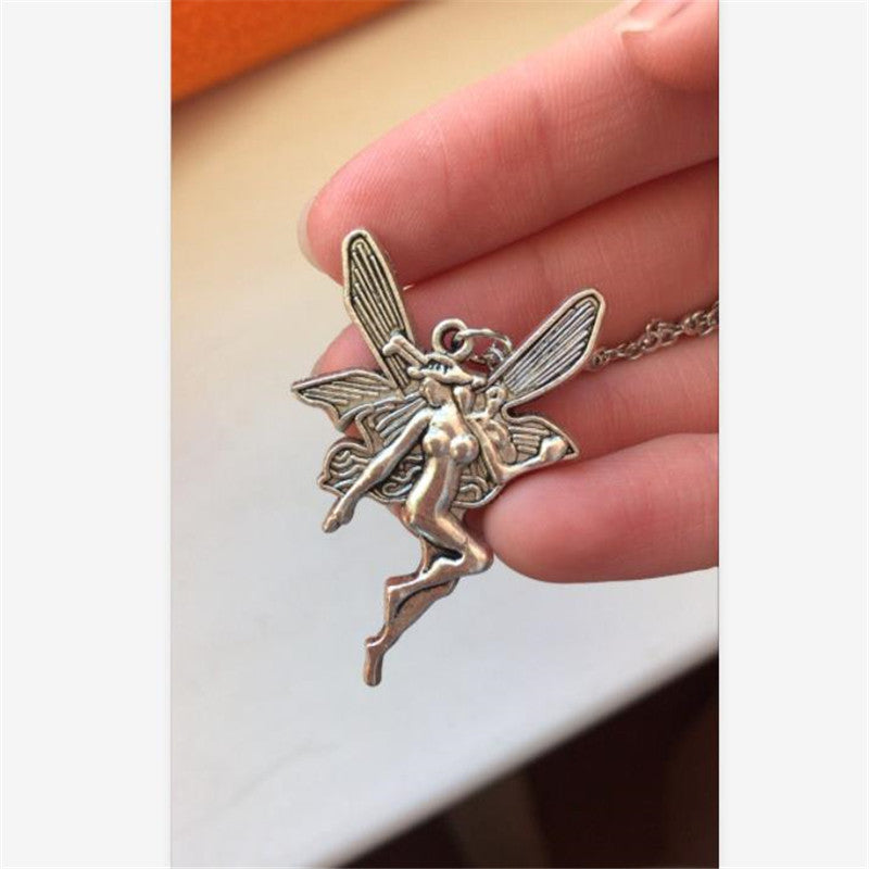 Stainless Steel Chain Fashion Retro Butterfly Elf Necklace Women