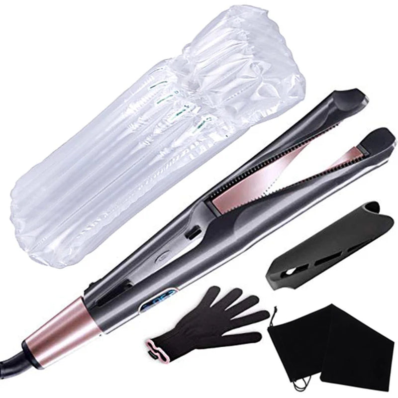 2 in 1 Hair Straightener and Curler Twist Straightening Curling Iron Professional Negative Ion Fast Heating Styling Flat Iron