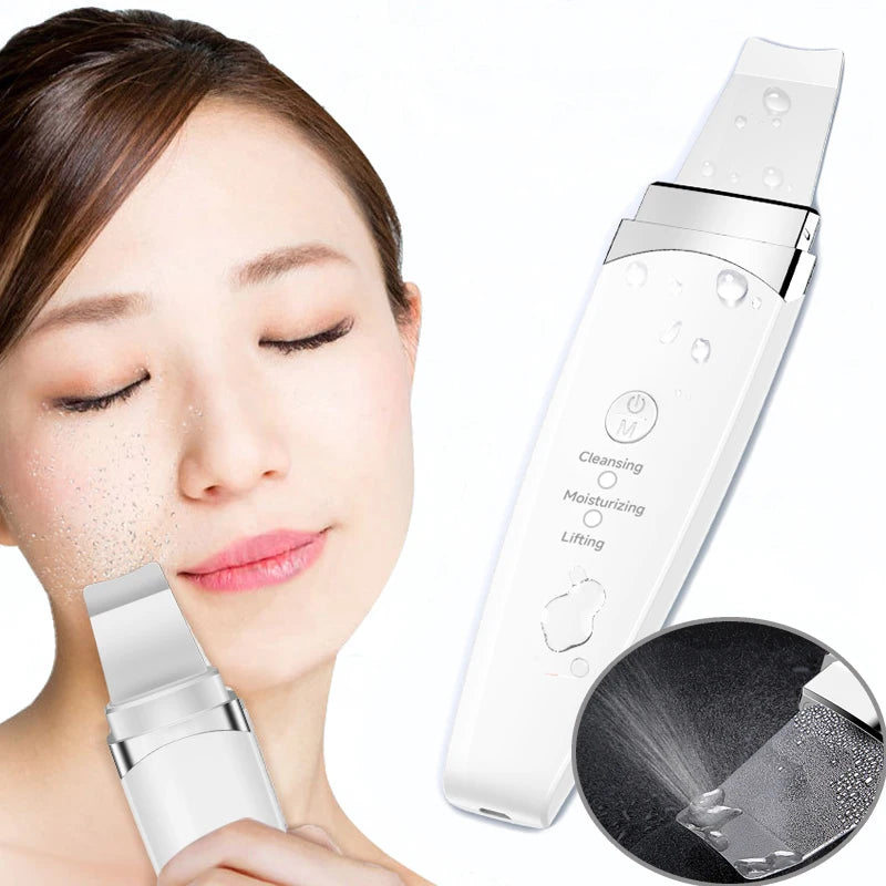 Beauty Blackhead Face Spatula Ultrasonic Facial Cleaner Face Scrub Beauty Care Skin Scrubber Dermaplaning Facial