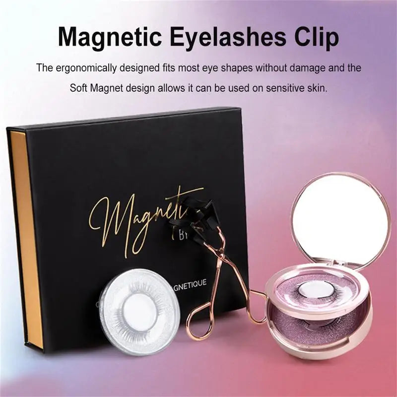 6Pcs/Set Natural Look Magnetic Eyelashes Kit with Applicator No Glue Needed Eye Lashes Extension for Bigger and Brighter Eyes