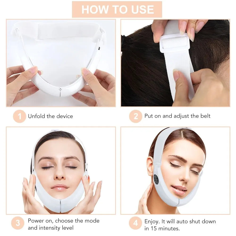 V Face Massager Portable Facial Massage Device Rechargeable LED Display Facial Beauty Instrument 5 Modes