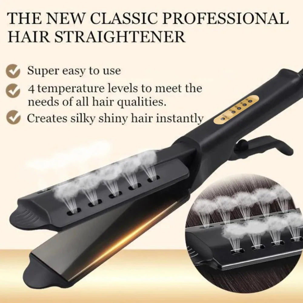 Hair Straightener Four-Gear Temperature Adjustment Ceramic Tourmaline Ionic Flat Iron Widen Panel Professional Styling Tool