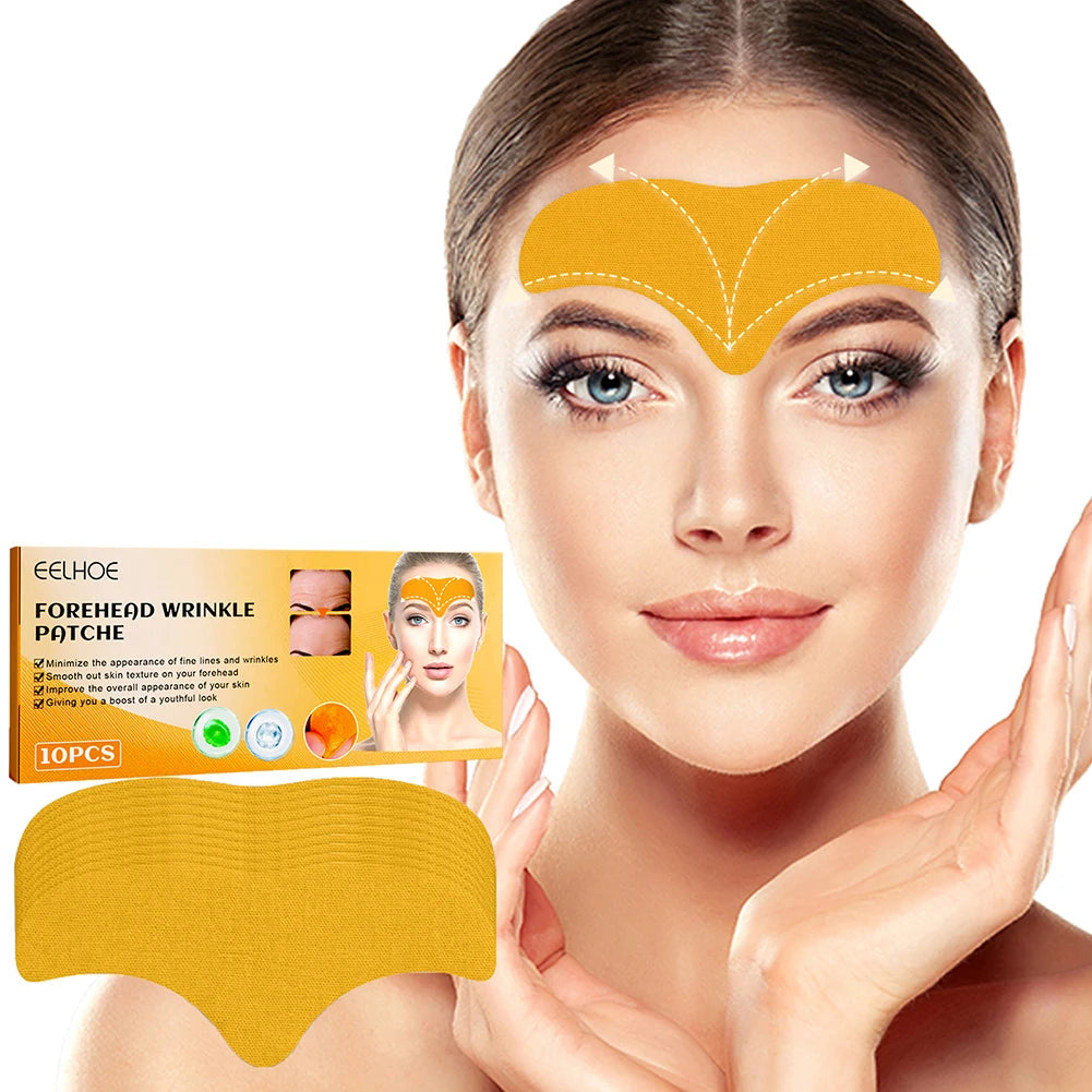 10Pcs Forehead Wrinkle Patches Facial Patches Natural Forehead Line Removal Gel Patch anti Wrinkles Lifting Face Skin Care