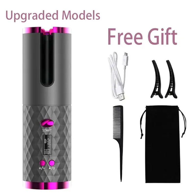 USB Auto Rotate Ceramic Hair Curler Portable Auto Curler LED Display Temperature Professional Curler Automatic Curlin Iron Curls