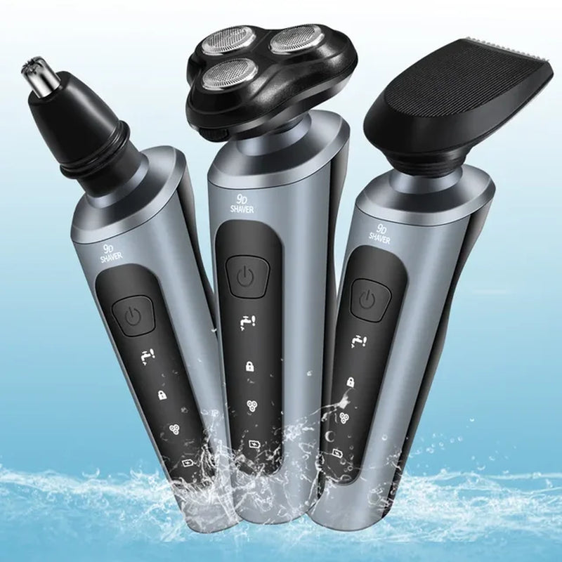 Electric Shavers for Men Waterproof Electric Trimmer Razor Wet & Dry Use Rechargeable Battery Rotary Shavers Machine Shaving