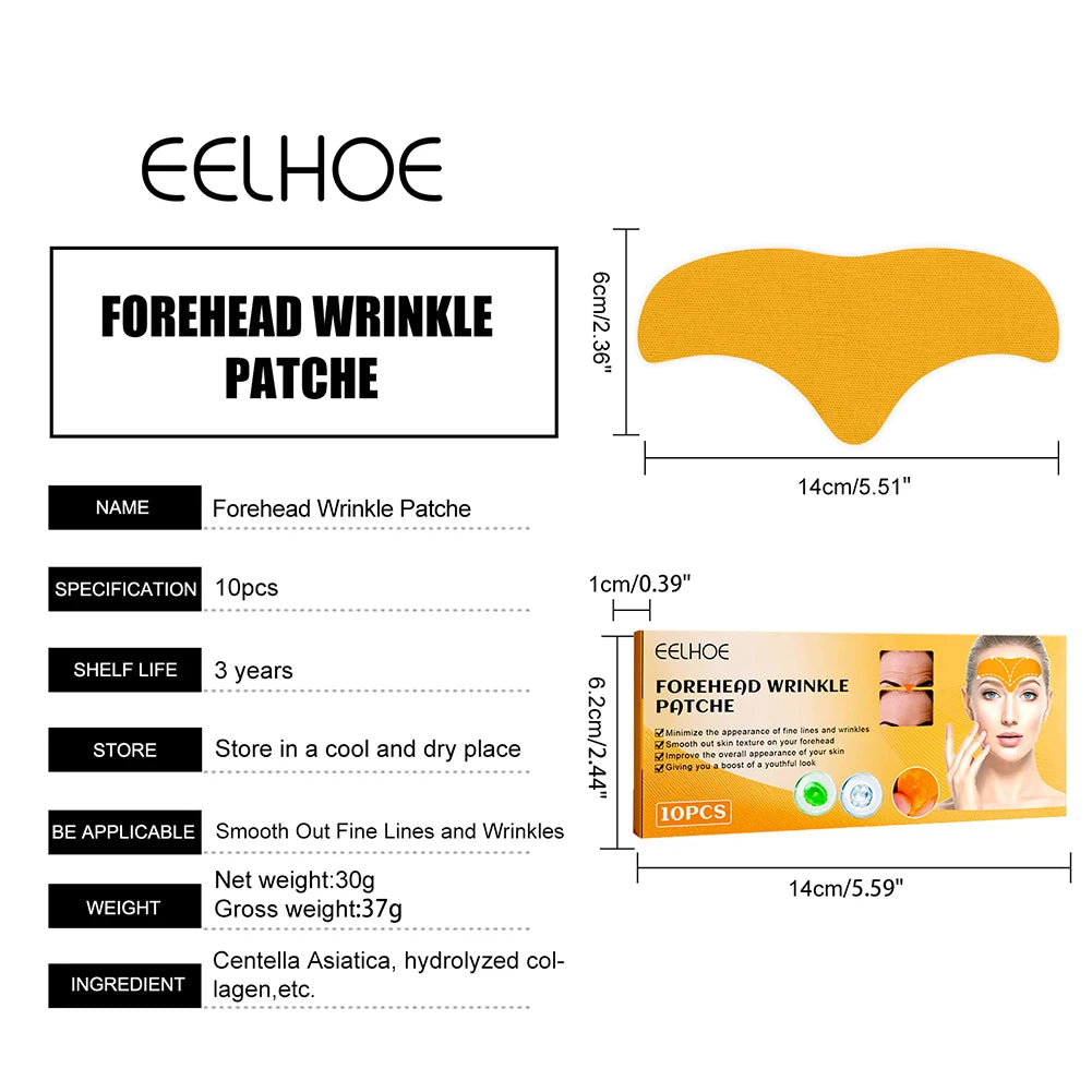 10Pcs Forehead Wrinkle Patches Facial Patches Natural Forehead Line Removal Gel Patch anti Wrinkles Lifting Face Skin Care