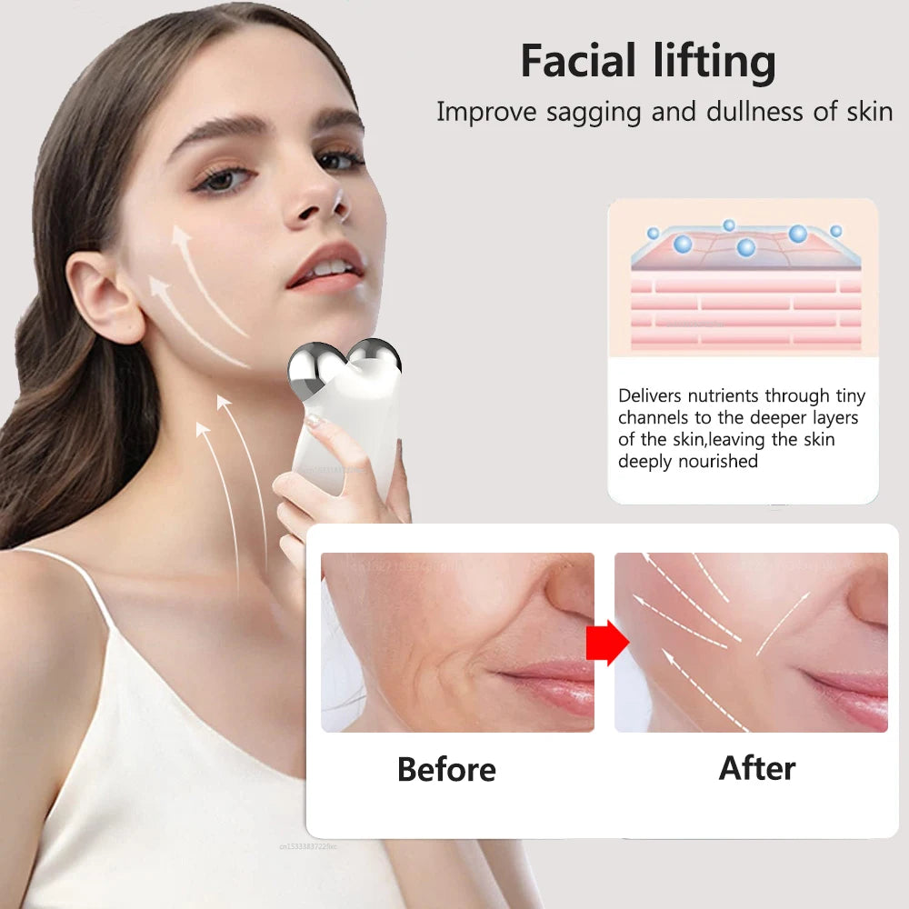 Facial Massager EMS Facial Microcurrents for Face Facial Roller Face Lifting Device Double Chin Remover EMS Face Lift Massager