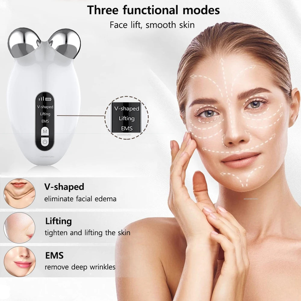 Facial Massager EMS Facial Microcurrents for Face Facial Roller Face Lifting Device Double Chin Remover EMS Face Lift Massager