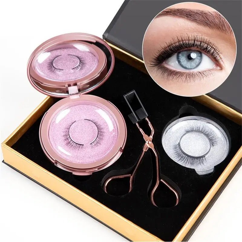 6Pcs/Set Natural Look Magnetic Eyelashes Kit with Applicator No Glue Needed Eye Lashes Extension for Bigger and Brighter Eyes