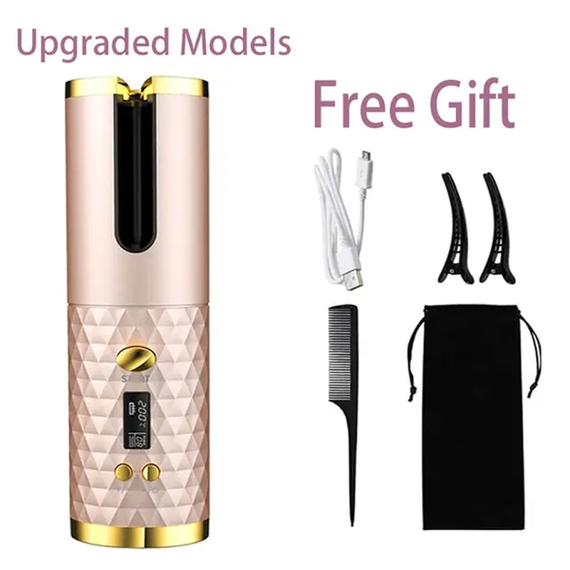 USB Auto Rotate Ceramic Hair Curler Portable Auto Curler LED Display Temperature Professional Curler Automatic Curlin Iron Curls