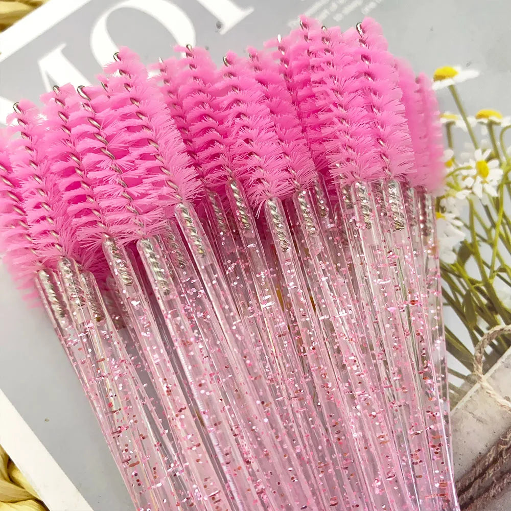 Disposable Crystal Eyelashes Brush Comb 5/50Pcs Eye Lashes Extension Mascara Wands Makeup Professional Makeup Beauty Tool