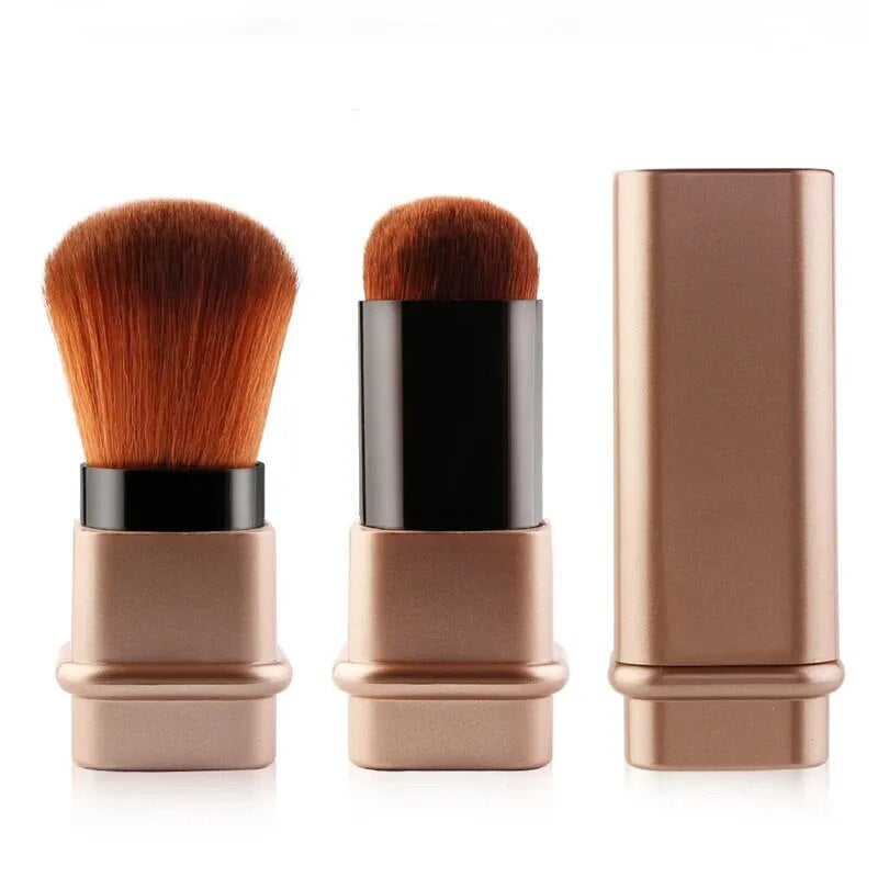 1 Piece Loose Powder Foundation Makeup Brush Mini Retractable Portable Blush Brush Makeup Brush with Cover Foundation Makeup Too